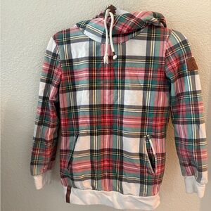 Ampersand Ave Christmas Plaid Small Cozy Women’s Hoodie